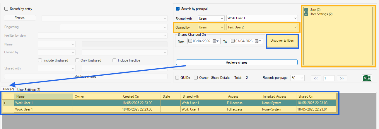Owner filter applied with refined counts